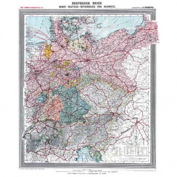 General-Karte Deutsches Reich - DEUTSCHLAND - um 1903 [gerollt]
