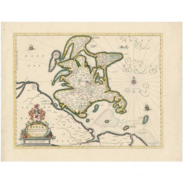 Historische Karte: Insel Rügen 1647 (Plano)