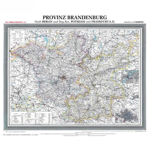 Historische Karte: Provinz BRANDENBURG im Deutschen Reich - um 1900 [gerollt]
