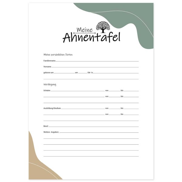 Ahnentafel "Meine Ahnentafel" für 7 Generationen