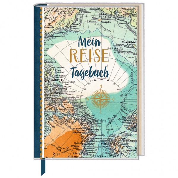 Mein Reisetagebuch (Landkarte) - Eintragbuch mit Sammeltasche