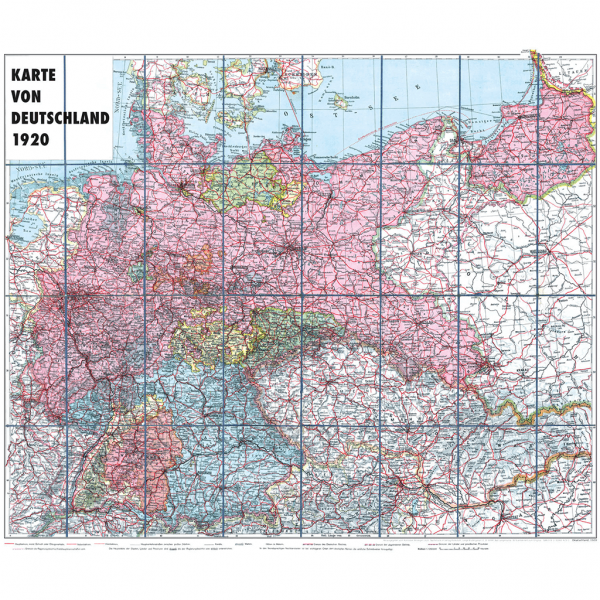 Karte von DEUTSCHLAND - 1920 (gerollt)
