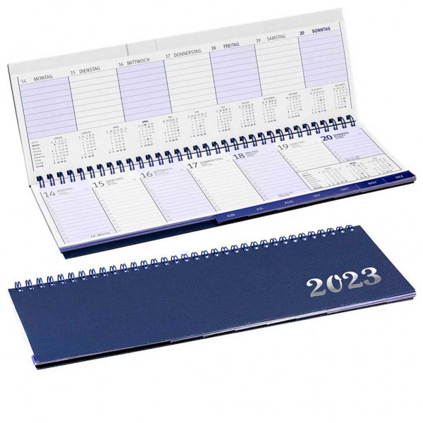 Tischkalender Quer Premium mit Register 2023 - 2 Stück